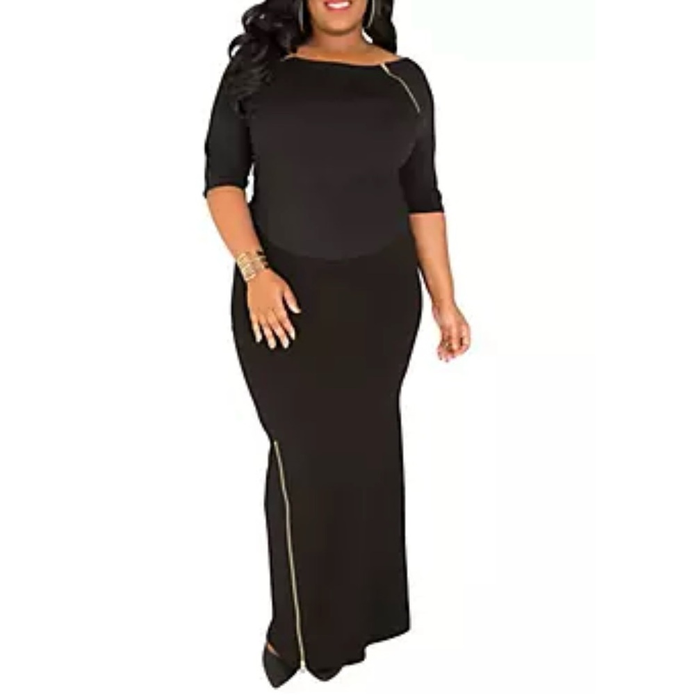 Elegant Black Maxi Dress - Size Small - NWT
